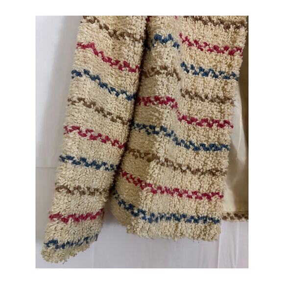 Vintage White Stag Bouclé Jacket Women’s Medium Made in USA Striped Retro Lined - Picture 6 of 12